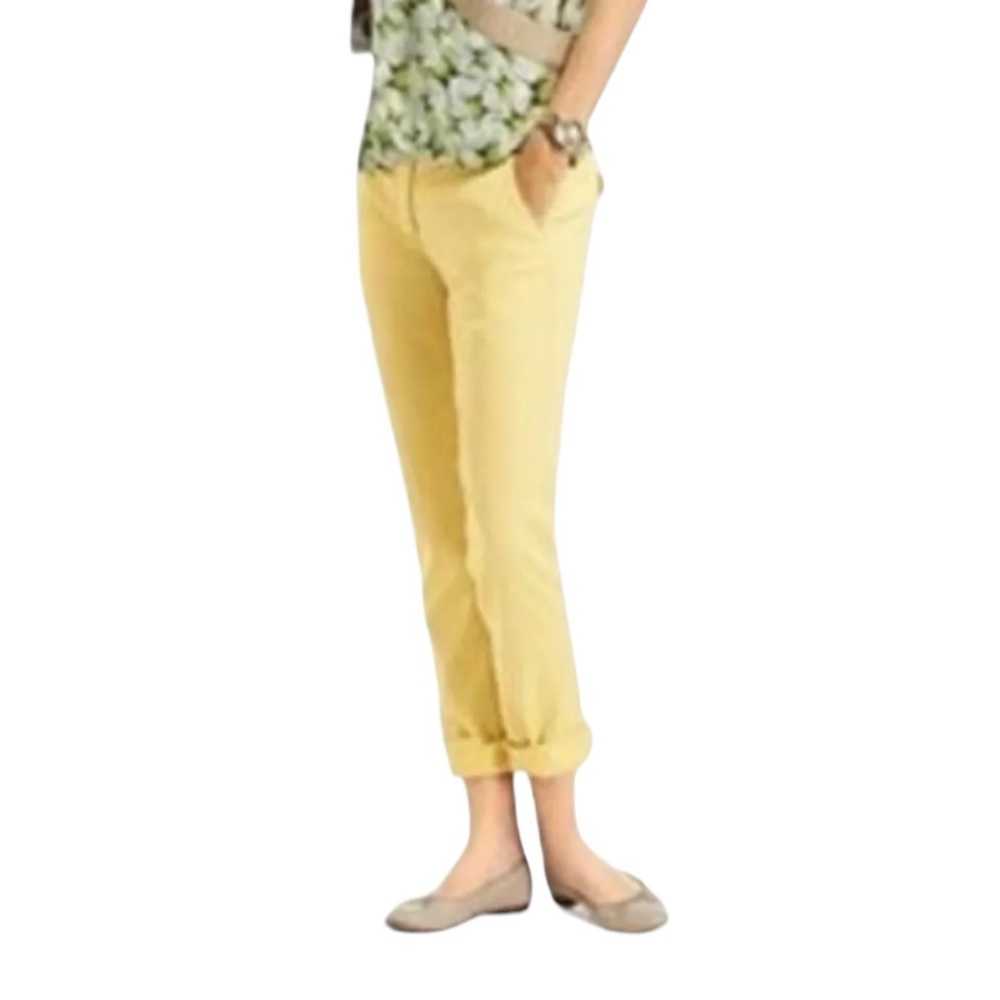 CAbi Yellow Sunshine Coast Crop Pants Womens Size 4